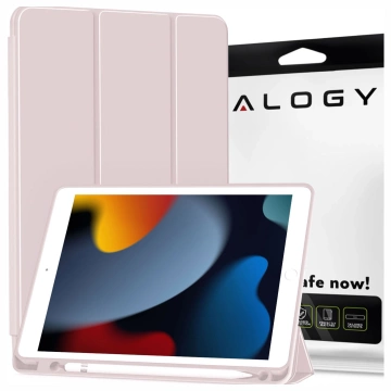Puzdro na Apple iPad 10.2 9 Gen 8/7 2021/2020/2019 Smart Pencil Case Alogy TPU Kryt na tablet ružový