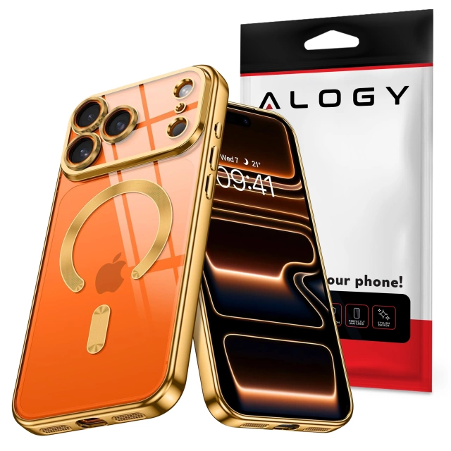 Etui z MagSafe do Apple iPhone 17 Pro – obudowa glamour z ochroną obiektywu, eleganckie i odporne na zarysowania – Alogy LuxuryRing™ Glamour Case Gold