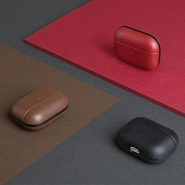 UNIQ Ochranné puzdro na slúchadlá Terra Case pre Apple AirPods Pro Genuine Leather červená/červená