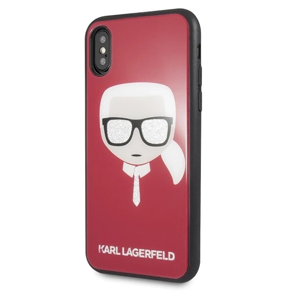 Etui Karl Lagerfeld KLHCPXDLHRE do Apple iPhone X/Xs Iconic Glitter Karl's Head