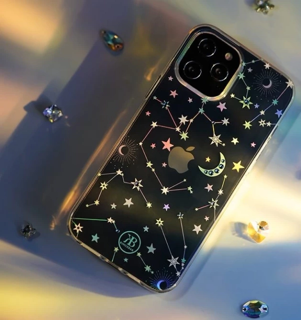 Чохол Kingxbar Lucky Series декорований оригінальними кристалами Swarovski iPhone 12 mini прозорий (Клевер)