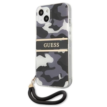 Guess GUHCP13SKCABBK iPhone 13 mini 5,4" czarny/чорний твердий чохол Camo Strap Collection