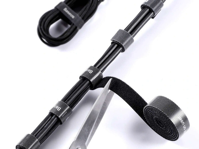 Органайзер Baseus на липучці Circle Velcro Strap 3m Black