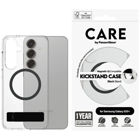 Etui CARE do Samsung Galaxy S25+ by PanzerGlass Feature Kickstand QI Clear