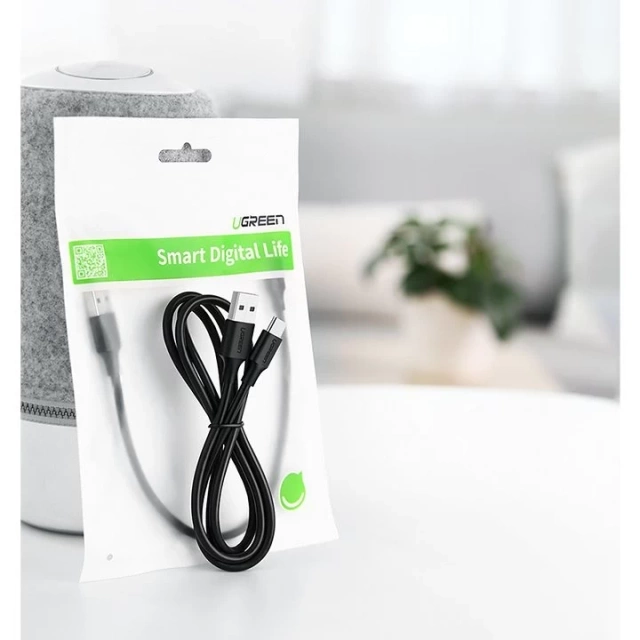 Uzelený kábel USB – kábel USB typu C 2 A 0,5 m čierny (60115)