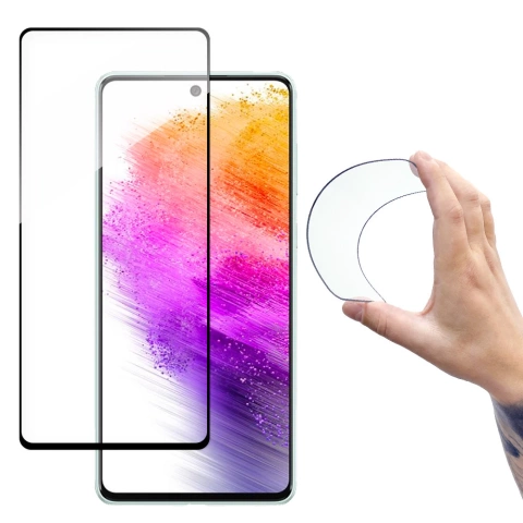 Wozinsky Full Cover Flexi Nano Glass Film Tempered Glass with Frame Samsung Galaxy A73 Transparent