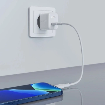 Зарядний пристрій Acefast GaN 30W USB-C PD QC 3.0, чорний, чорний