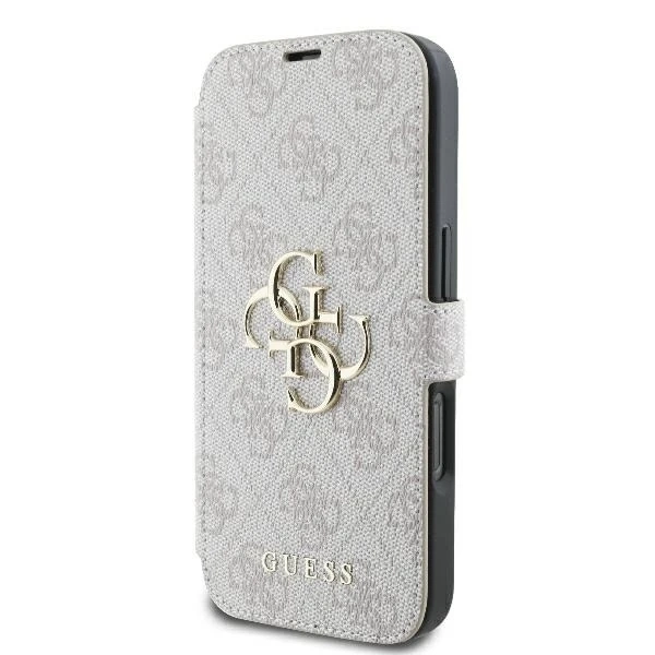 Guess 4G Metal Logo Book Case iPhone 16 Pro Max – Ružový
