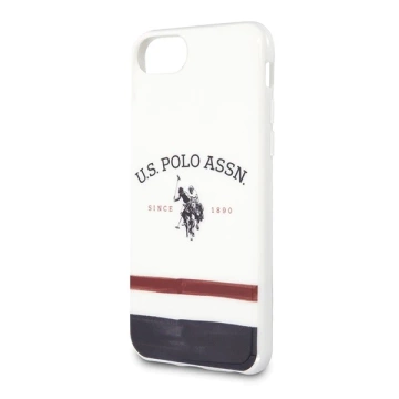 US Polo Tricolor Pattern Collection Handyhülle iPhone 7/8/SE 2020 / SE 2022 weiß/weiß