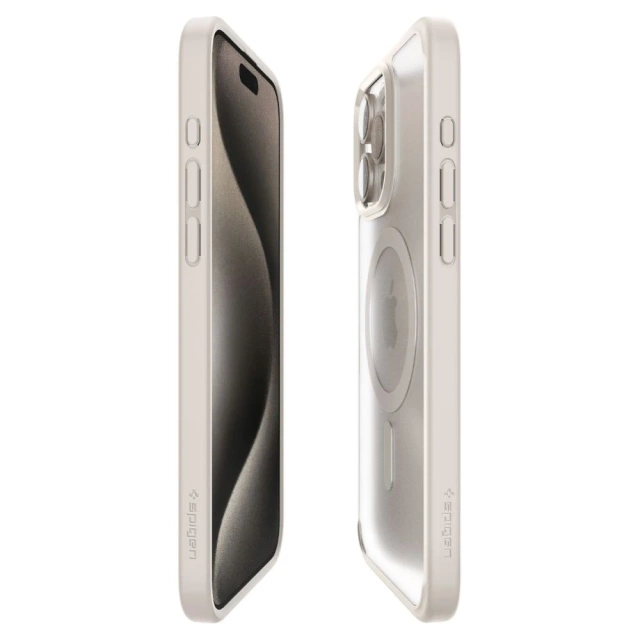 Spigen Ultra Hybrid Mag Mag Safe Case pre Apple iPhone 15 Pro Max Frost Natural Titanium