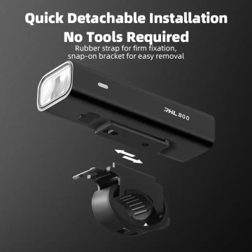 Rockbros 24710012001 front bicycle light 800 lm USB-C - USB-A cable - black