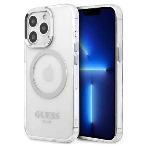 Чохол Etui Guess GUHMP13LHTRMS для iPhone 13 Pro / 13 6,1" Hard Case Metal Outline Magsafe