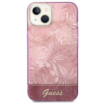 Puzdro Guess GUHCP14MHGJGHP pre Apple iPhone 14 Plus 6,7" ružovo-ružové pevné puzdro Jungle Collection