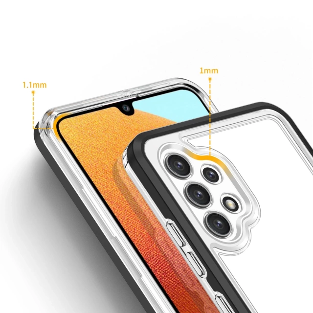 Прозорий чохол 3в1 для Samsung Galaxy A72 4G Frame Gel Cover Black