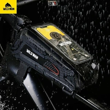 Сумка для велосипеда Wildman M90, рама, з віконцем для телефону, чорна