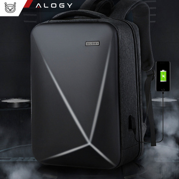 Batoh Alogy Urban Safe proti krádeži pre 15,6" notebook s USB portom veľký vodeodolný Unisex čierny