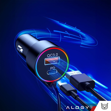 Bluetooth Audio FM MP3 BT Transmitter Fast USB Car Charger QC 3.0 USB-C Type C PD for Alogy Car