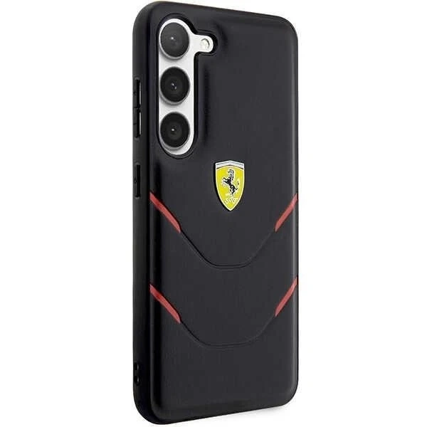 Чохол Ferrari для Samsung Galasy S23 Plus HardCase Hot Stamp Lines чорний