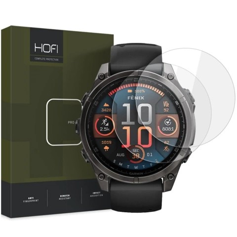 Hofi Glass Pro 2er-Pack gehärtetes Glas für Garmin Fenix 8 (47 mm) klar