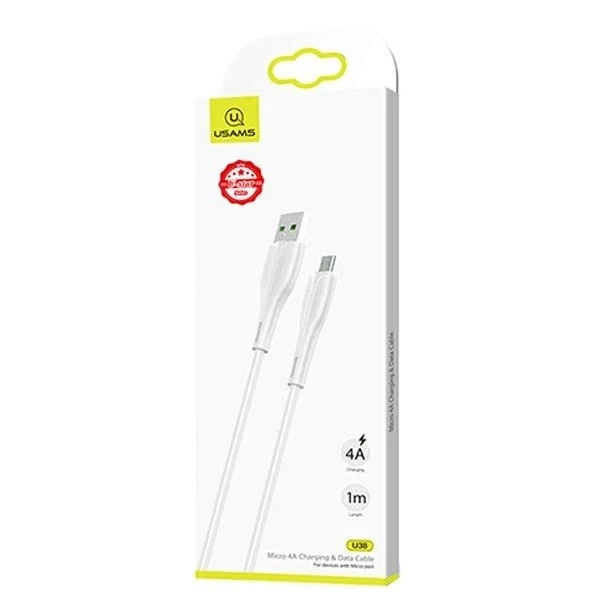 USAMS Cable U38 microUSB 4A Fast Charge for OPPO 1m white