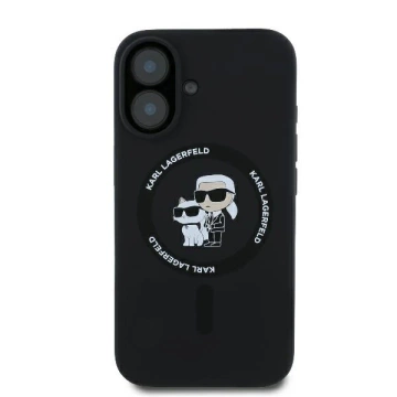 Puzdro Karl Lagerfeld pre iPhone 16 Plus 6,7" Black MagSafe Hardcase Silicone Karl