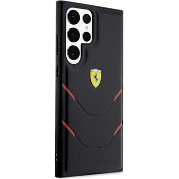 Чохол Etui Ferrari FEHCS23LPBAK для Samsung Galaxy S23 Ultra S918 чорний/чорний Hard Stamp Lines