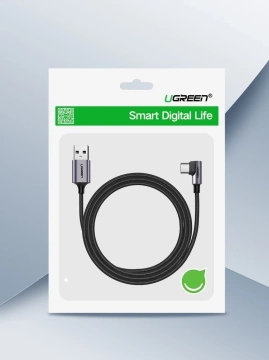 Abgewinkeltes Kabel UGREEN Kabel USB - USB Type C 1m 3A grau (50941)