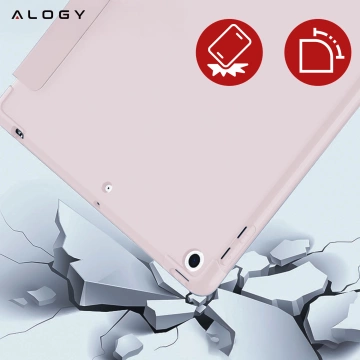 Case for Apple iPad 10.2 9 Gen 8/7 2021/2020/2019 Smart Pencil Case Alogy TPU Tablet Cover Pink Glass