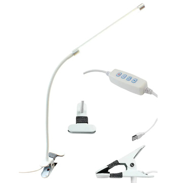 Stolní LED lampa s klipem na čtecí stůl bílá