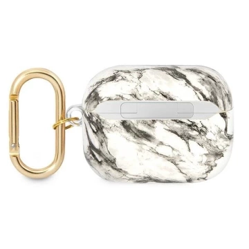 Обкладинка Guess GUAPHCHMAG AirPods Pro з темно-сірим мармуровим ремінцем