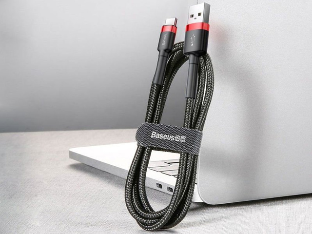 Kabel 50 cm Baseus Cafule USB-C 3A červený černý