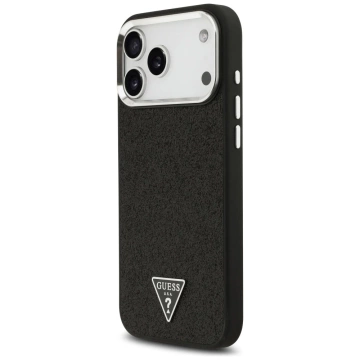 Etui do iPhone 17 Pro Max Guess Glitter Triangle Logo MagSafe Black