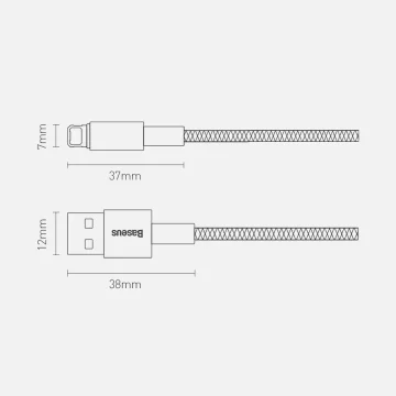 Baseus Tungsten USB-Kabel - Lightning 2,4 A 2 m schwarz (CALWJ-A01)