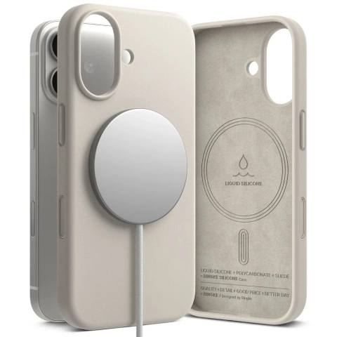 Etui do iPhone 17 Ringke Silicone Magnetic MagSafe Beżowe
