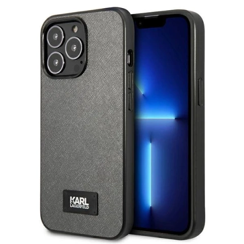 Etui Karl Lagerfeld KLHCP13LSFMP2DG pro iPhone 13 Pro / 13 6,1" pevné pouzdro Saffiano Plaque