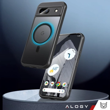 Google Pixel 8a case Alogy MagSafe Hybrid Matte Case MagMat matte black back cover