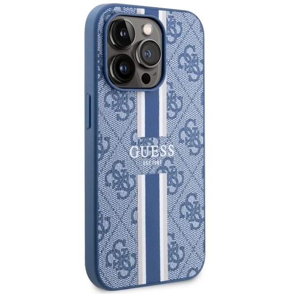 Etui Guess GUHMP14LP4RPSB na iPhone 14 Pro 6,1" pevné puzdro 4G Printed Stripes MagSafe