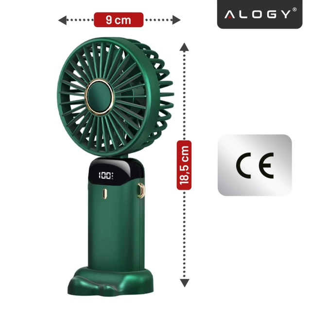 Ventilator Ventilator Handventilator Kabellos Alogy Desktop Tragbarer Handheld mit Telefonhalter USB-C Marineblau