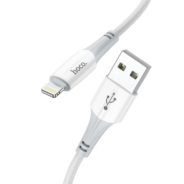 Kabel HOCO USB-A na Lightning X70 1m bílý nylonový opletení 2,4A