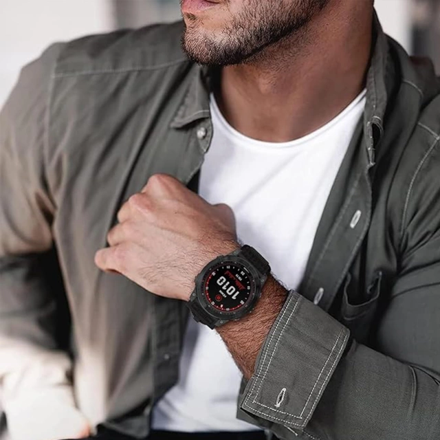 Nylonband für Garmin Fenix 5x / 6x / 7x / Pro / Descent / Tactix / Enduro (26 mm) Alogy Nylonband Schwarz