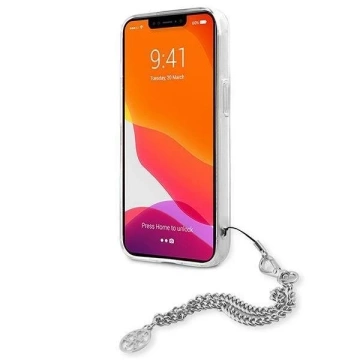 Guess GUHCP13SKSPESI iPhone 13 mini 5,4" srebrný/strieborný pevný obal Peony Chain Collection