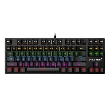Forev Gaming FV-Q301 mechanische Tastatur mit Hintergrundbeleuchtung, grau