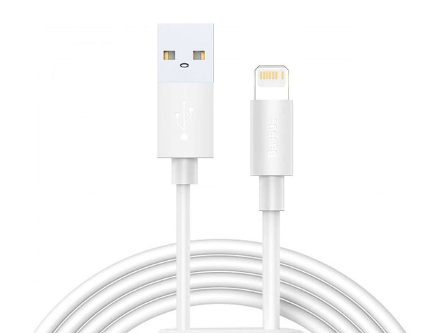2x Kábel 1.5m Baseus przewód USB do Lightning PD 2.4A Biely