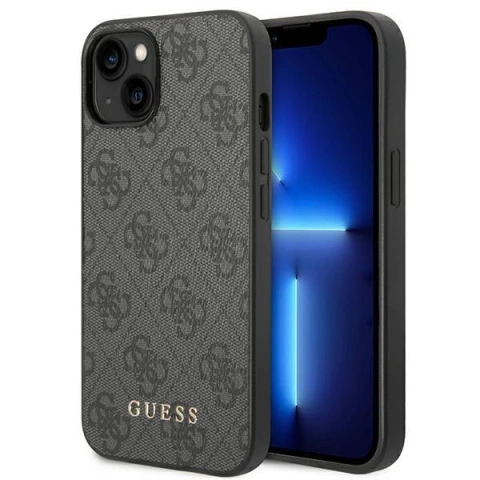 Чохол Guess Do iPhone 14 6.1" Szary/Grey Hard Case 4G Metal Gold Logo
