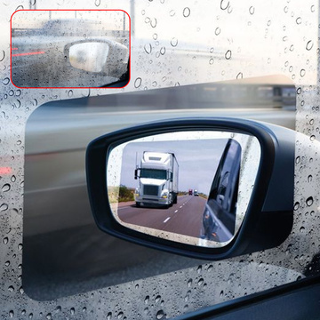 2 x hydrophobe Nano-Folie, Fensteraufkleber, Spiegel, Regen, wasserdicht, für Auto, Auto, Badezimmer, 15 x 20 cm, 2 x Nano-Spiegelfolie