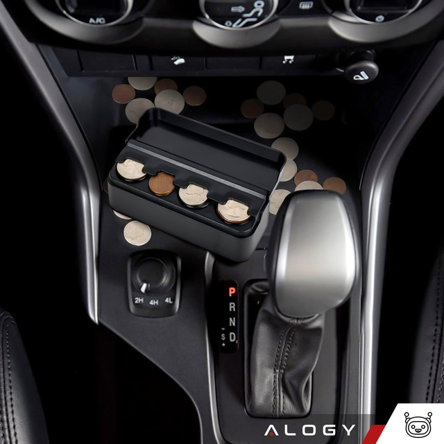 Coin Box Coin Holder Wallet Organizer Storage Box for Small Coins for Car Cars Offices Home Box Alogy Black