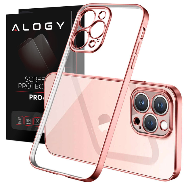 Alogy TPU Luxury Case with Camera Protector для Apple iPhone 12 Pro Pink Clear Glass