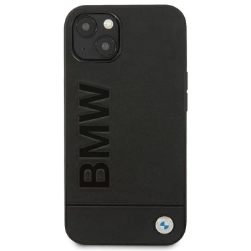 BMW BMHCP14MSLLBK Handyhülle für Apple iPhone 14 Plus 6.7" schwarz/schwarz Leder Stamp