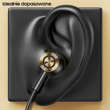USAMS Stereo sluchátka EP-43 kovová USB-C tmavě zelená/tmavě zelená HSEP4302