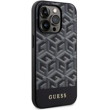 Obal na telefón Guess GUHMP14LHGCFSEK pre Apple iPhone 14 Pro 6,1" čierny/čierny pevný obal GCube Stripes MagSafe